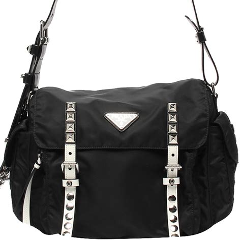 prada black vela messenger bag|Prada nylon Messenger bags.